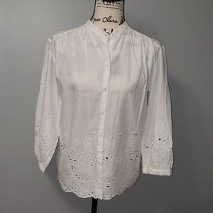 H&M Eyelet Button  down Blouse